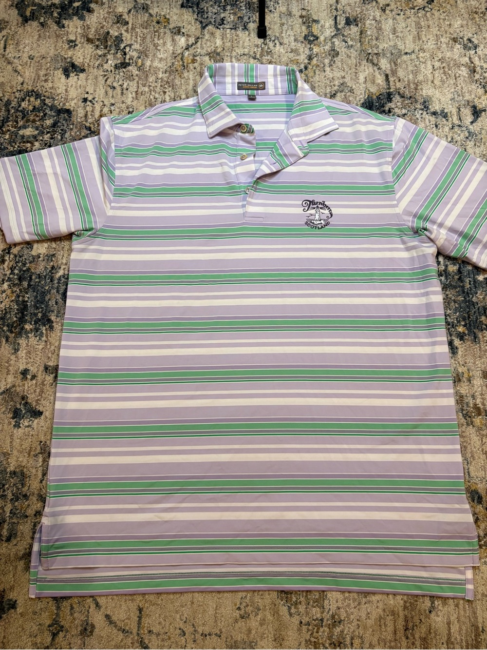 Peter Millar Summer Comfort Polo Shirt Trump Turnberry Scotland Golf Men’s Large